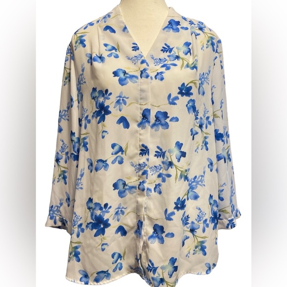 Investments Tops - 🌸 Investments floral print on a white background 🌸